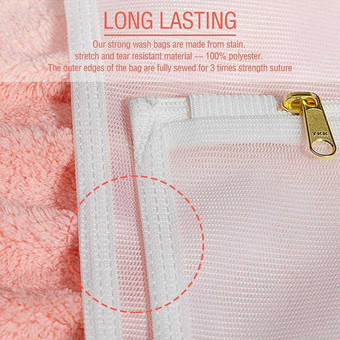 Tenrai Laundry Bag Mesh Wash Bag，Use YKK Zipper，Tote Bag Bathroom Hanging - Image 8