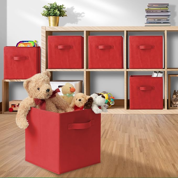 Casafield Set of 6 Collapsible Fabric Cube Storage Bins, Cubby Organizers & More - Image 5