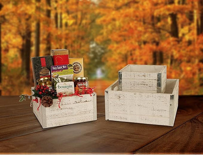 wald imports - Set of 3 Distressed White-Washed Wooden Crates - Image 5