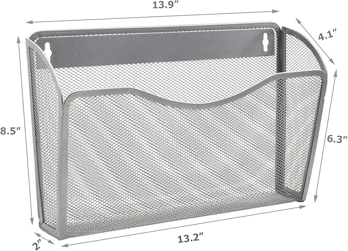 EASEPRES 3 Single Pocket Mesh Hanging File Organizer, Vertical Wall Mounted - Image 2