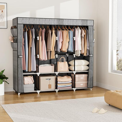 VTRIN Portable Closet for Hanging Clothes 67 Inch Wide Large Capacity Portable - Image 8