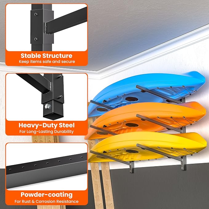 Ultrawall Kayak Storage Rack, Adjustable Wall Mounted Kayak Holder - Image 6