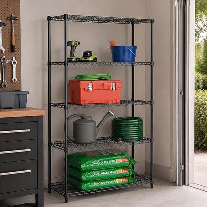 Honey-Can-Do 5-Tier Steel Shelving Unit, 800 lb/Shelf, 000 lb total across 5 - Image 2