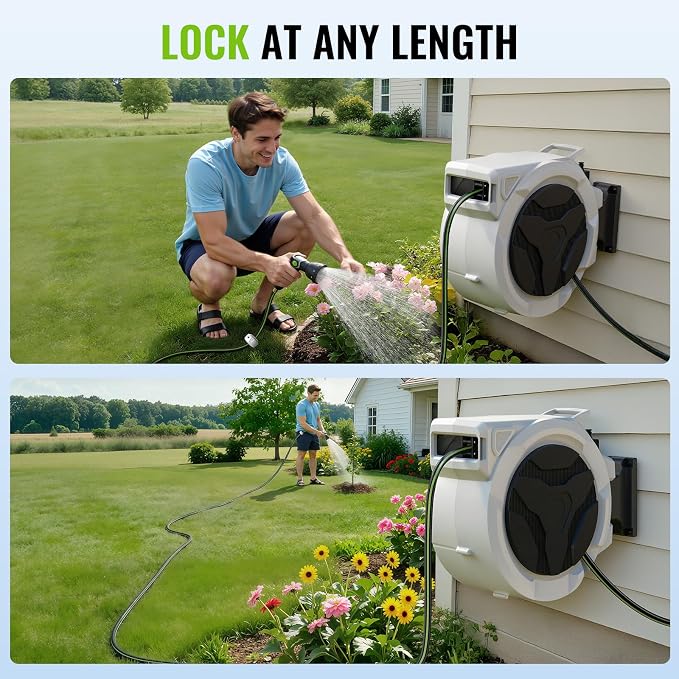 100 FT Retractable Garden Hose Reel - Image 3