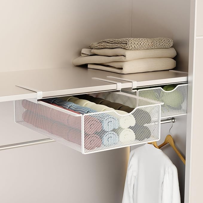 2 Pack Closet Pull-Out Baskets Organizer, - Image 9