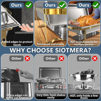 SIOTMERA 9QT Chafing Dishes for Buffet 1 Pack, Thickened Stable Stainless Steel - Image 5