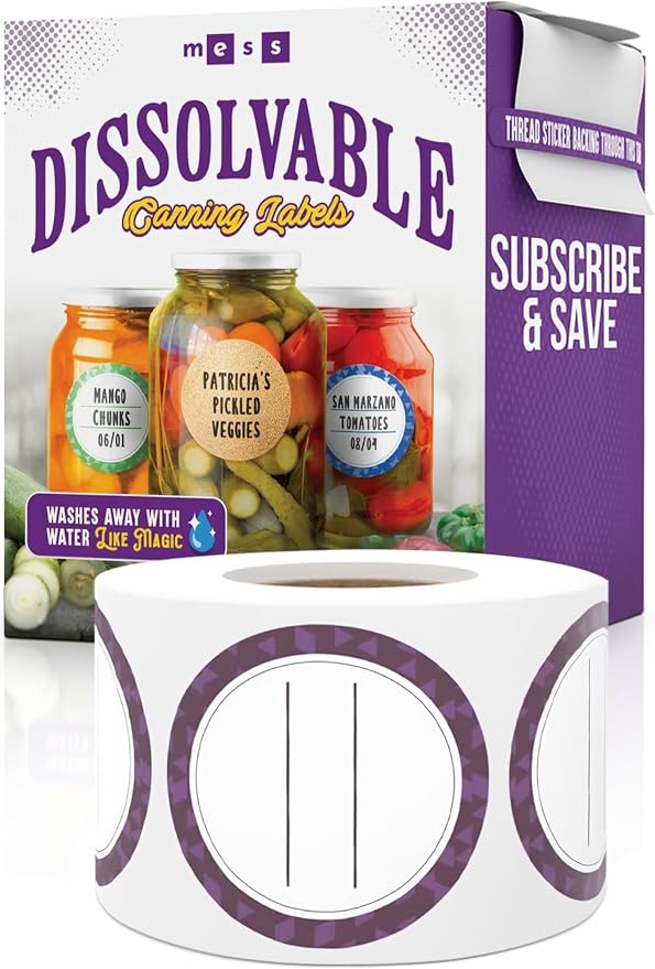 Canning Labels Dissolvable Stickers by MESS