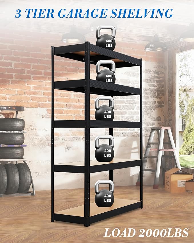 Garage Storage Shelves, Loads 2500 LBS, Metal Storage Utility Racks - Image 7