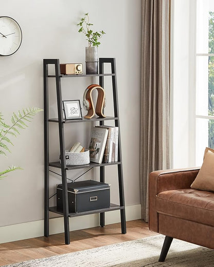 VASAGLE Ladder Shelf, 4-Tier Bookshelf, Storage Rack, Bookcase - Image 4