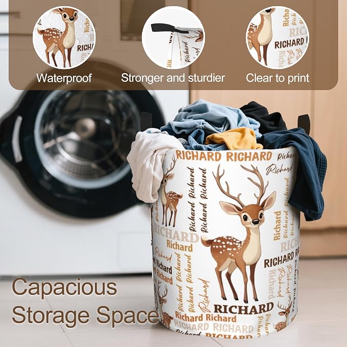 Custom Name Laundry Hamper, Personalized Laundry Baskets - Image 4