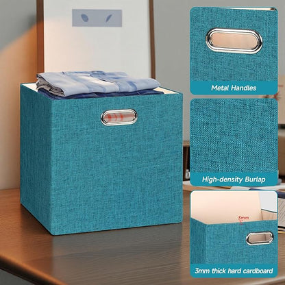 Posprica Collapsible Storage Bins, 13×13 Foldable Storage Cube Boxes Fabric - Image 4