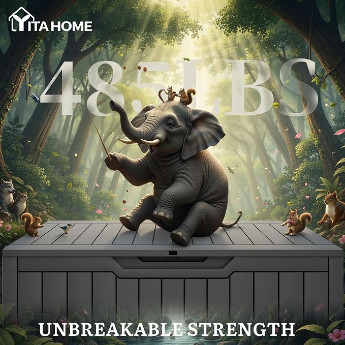 YITAHOME 100 Gallon Outdoor Storage Box | Large Water Resistant Resin Deck Box - Image 6