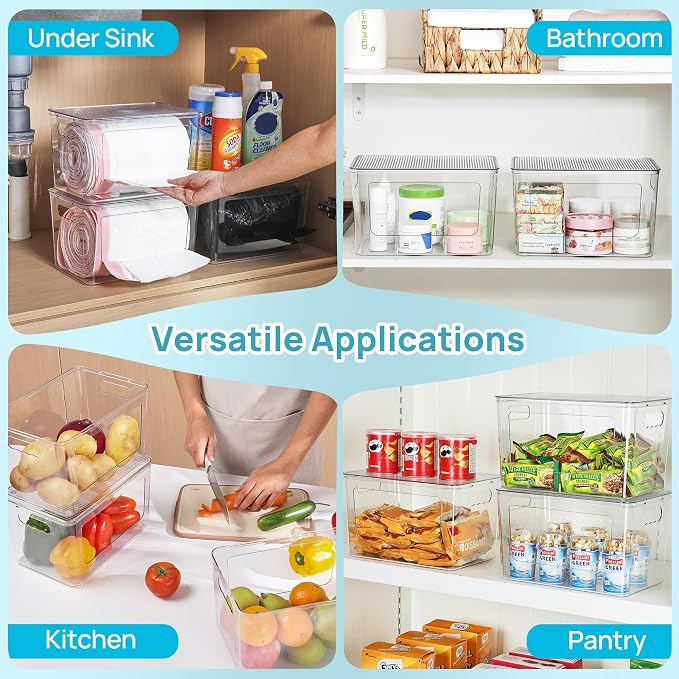 Vtopmart 2 Pack Clear Trash Bag Holder, Stackable Garbage Bag Dispenser | Trash - Image 7