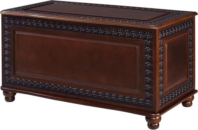 BOWERY HILL 40" x 21" Traditional Wood Cedar Blanket Chest, Flip Open Storage - Image 8