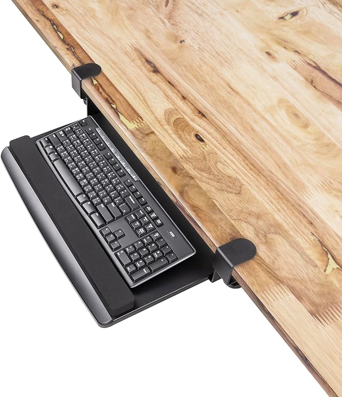 EHO Clamp-On Retractable Adjustable Keyboard Tray, Under Desk Ergonomic by EHOPrime