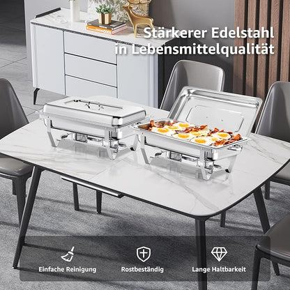 Chafing Dish Buffet Set, 8QT Stainless Steel Chafing Dishes - Image 5
