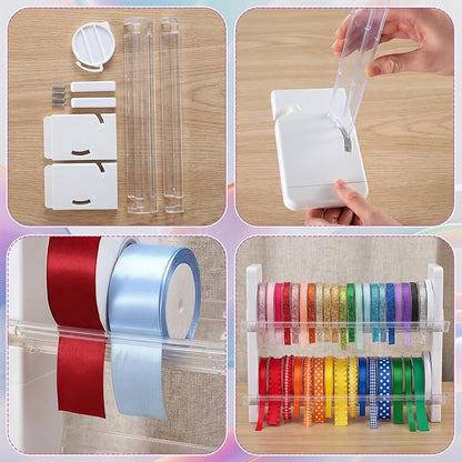 Kathfly 2 Set Plastic Ribbon Spool Holder Ribbon Rack - Image 5