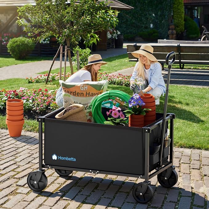 29.3" Collapsible Wagon Cart, 150L Heavy Duty Folding Utility Wagon - Image 2