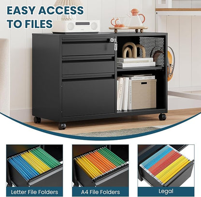 MIIIKO 3 Drawer File Cabinet - Image 4