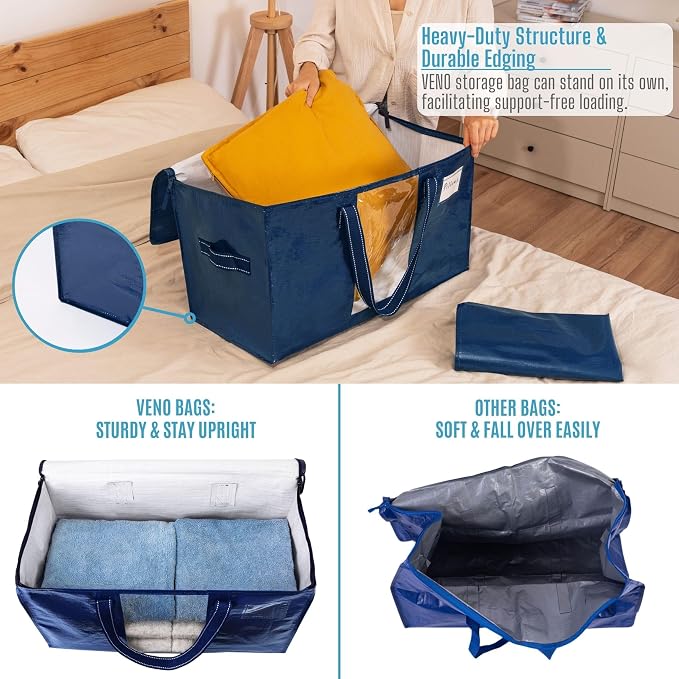 VENO 2 Pack Moving Bags, Comforter and Blanket Storage Bags - Image 3