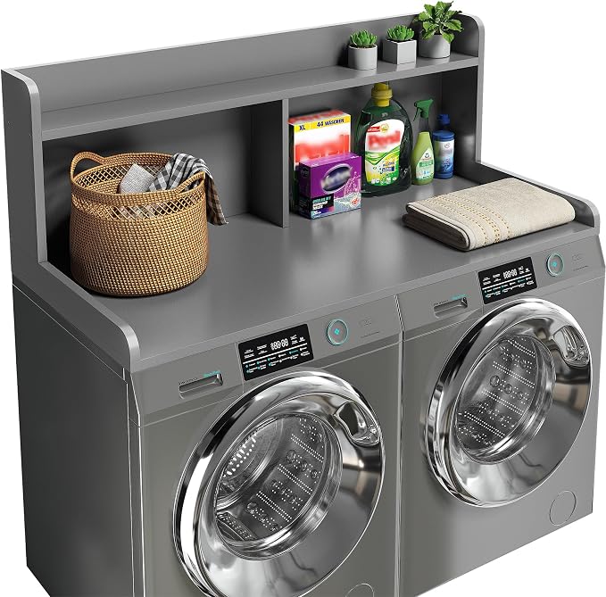 2-Tier Washer Dryer Countertop, 18.5" Raised Height Laundry Countertop by Corbyles