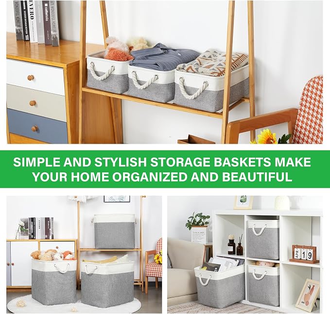 Bidtakay Small Baskets Fabric Storage Baskets - Image 8
