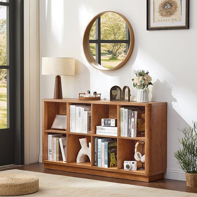 8 Cube Storage Book Shelf, Floor Standing Wooden Cubby Bookcase - Image 7