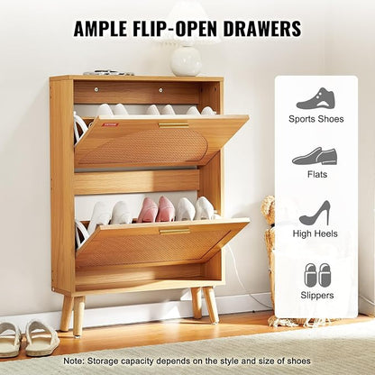VEVOR Shoe Cabinet with 2 Flip Drawers, Shoe Storage Cabinet - Image 5