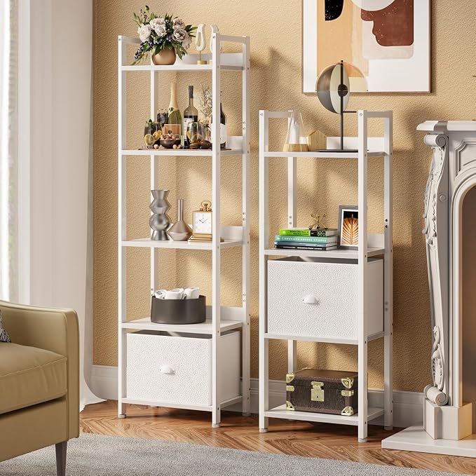 Furologee White 4 Tier Bookshelf - Image 6