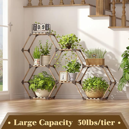 Tikea Plant Stand Indoor Outdoor Hexagonal Plant Stand - Image 4