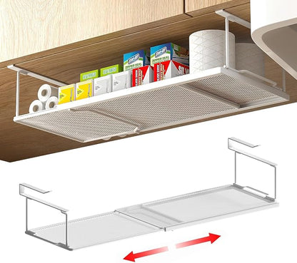 2 Pack Hanging Under Shelf Storage Basket, Expandable Organizer by Racgrul