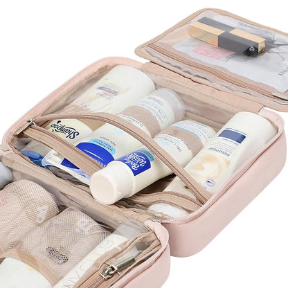 NISHEL Travel Toiletry Bag for Women, Makeup Essentials Organizer, Hanging Case - Image 5