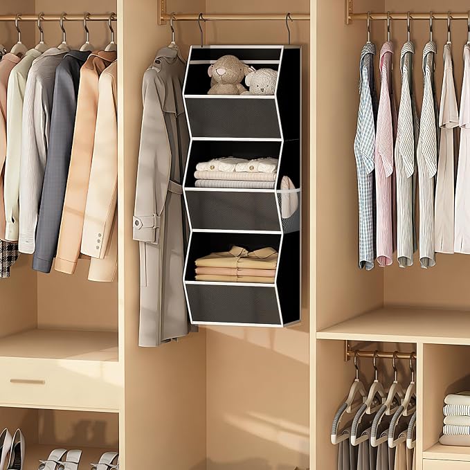 Hanging Closet Organizer Collapsible Bedroom Closet Organization, 3 Shelf | - Image 7