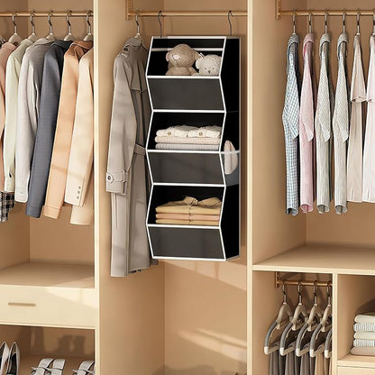 Hanging Closet Organizer Collapsible Bedroom Closet Organization, 3 Shelf | - Image 7