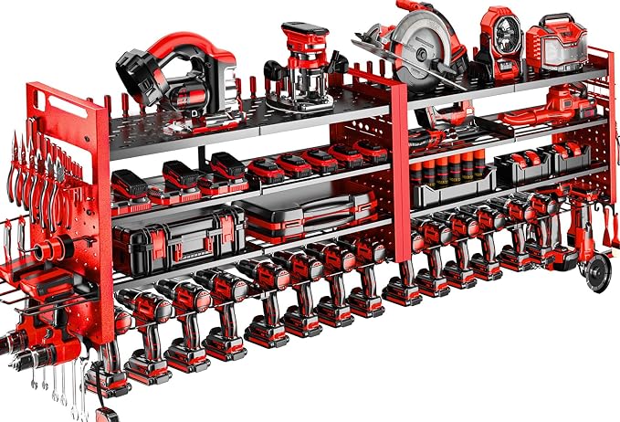 66" W Super Large Power Tool Organizer Wall Mount, Heavy Duty Cordless Tool by SHOMEXTOL