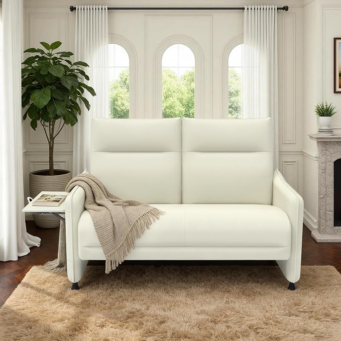 Faux Leather Loveseat, Upholstered Loveseat by Tbillionnext