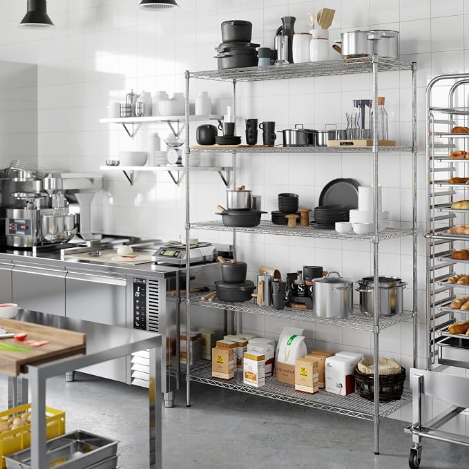 21" Deep x 54" Wide x 86" Height Wire Shelving Kit | 5-Tier | NSF Commercial - Image 7