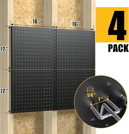 Spampur Peg Board, 4 Pack Metal Pegboard Panels - Image 3
