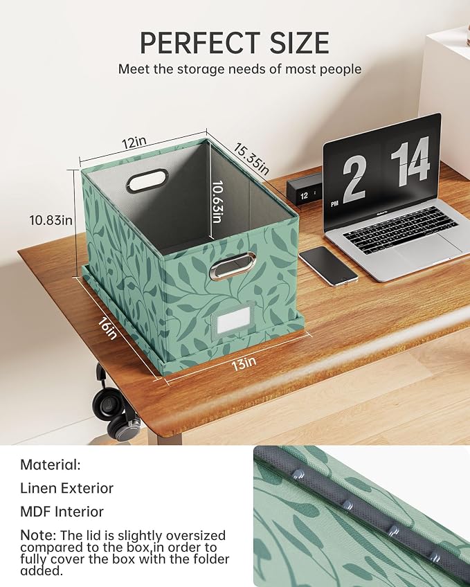 File Organizer with Lid, File Box, File Cabinet - Image 2