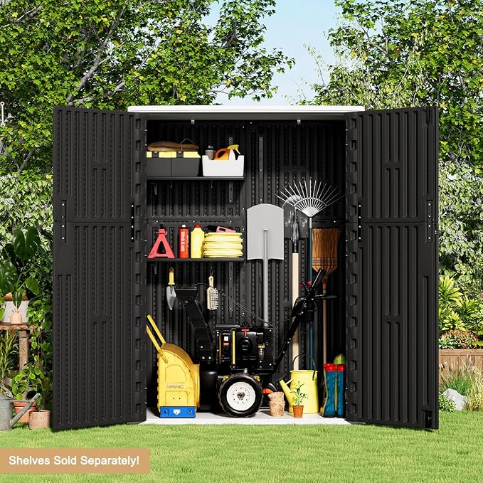 KINYING Outdoor Storage Shed, 57 Cu.ft Vertical Outdoor Storage Cabinet - Image 5
