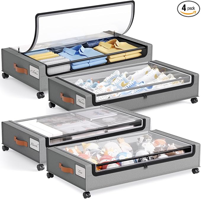Yecaye 4 Pack Under Bed Storage by Yecaye