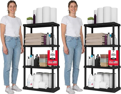 IRIS USA 4-Shelf Light Duty Plastic Storage Shelves, 200lb Capacity, Medium by IRISUSA