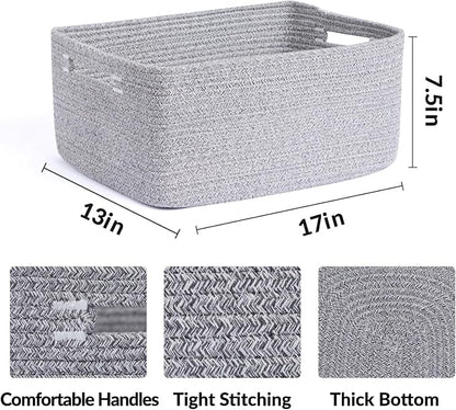 Large Storage Baskets for Shelves, Closet Organizers Bins for Clothes Blanket - Image 2