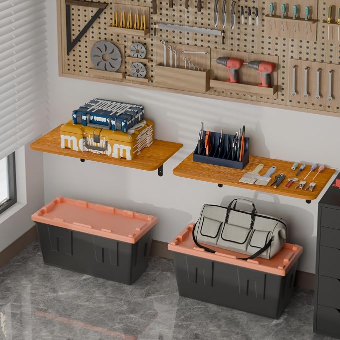 Dogsky 2-Pack Garage Storage Shelving Wall Mounted, 3x2Ft Heavy Duty Wood - Image 6