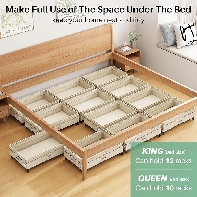 Kitstorack 4 Pack Height-adjustable Under Bed Storage - Image 6