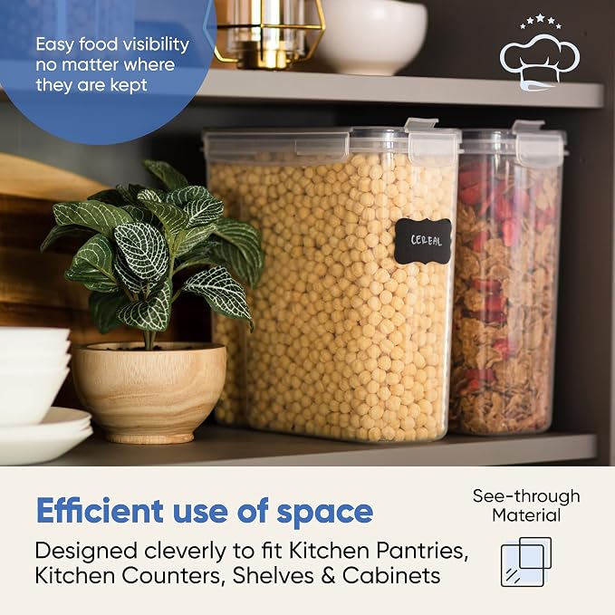 Cereal Containers Storage Set Large, Airtight Food Storage Containers - Image 8