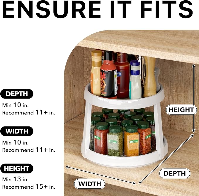 Simple Houseware 2-Tier Lazy Susan Spice Organizer, 10-Inch Diameter - Image 6