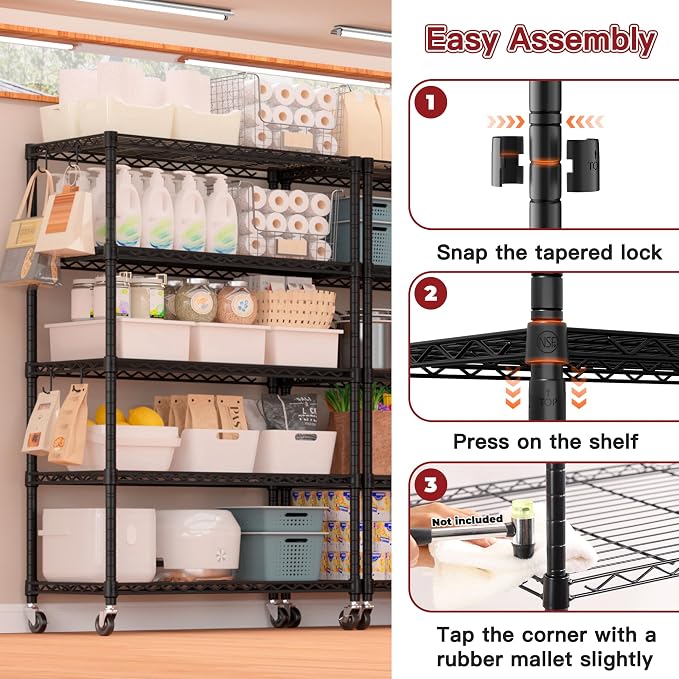 PrimeZone 4 Packs 36" W x 16" D x 79" H Wire Storage Shelves - Image 7