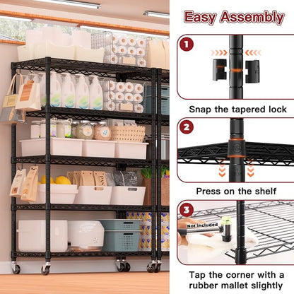 PrimeZone 4 Packs 36" W x 16" D x 79" H Wire Storage Shelves - Image 7
