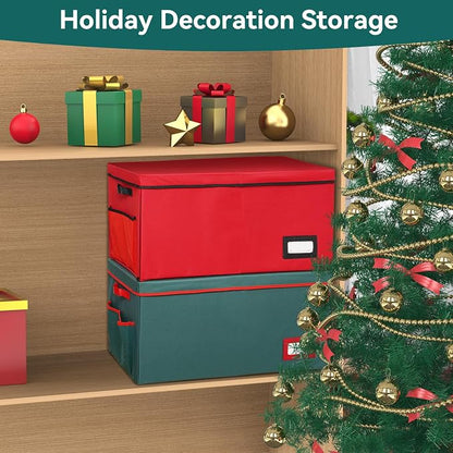 Christmas Ornament Storage Box, Stackable Organizer - Image 6